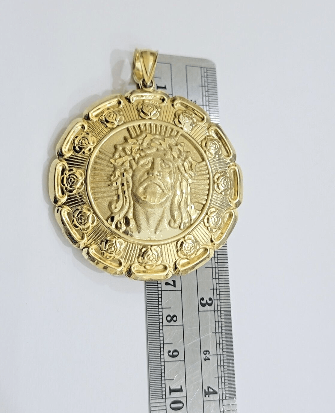 Jesus Virgin Mary Charm Pendant Real 10k Yellow Gold For 10kt Chain Necklace New - GoldenlinQ
